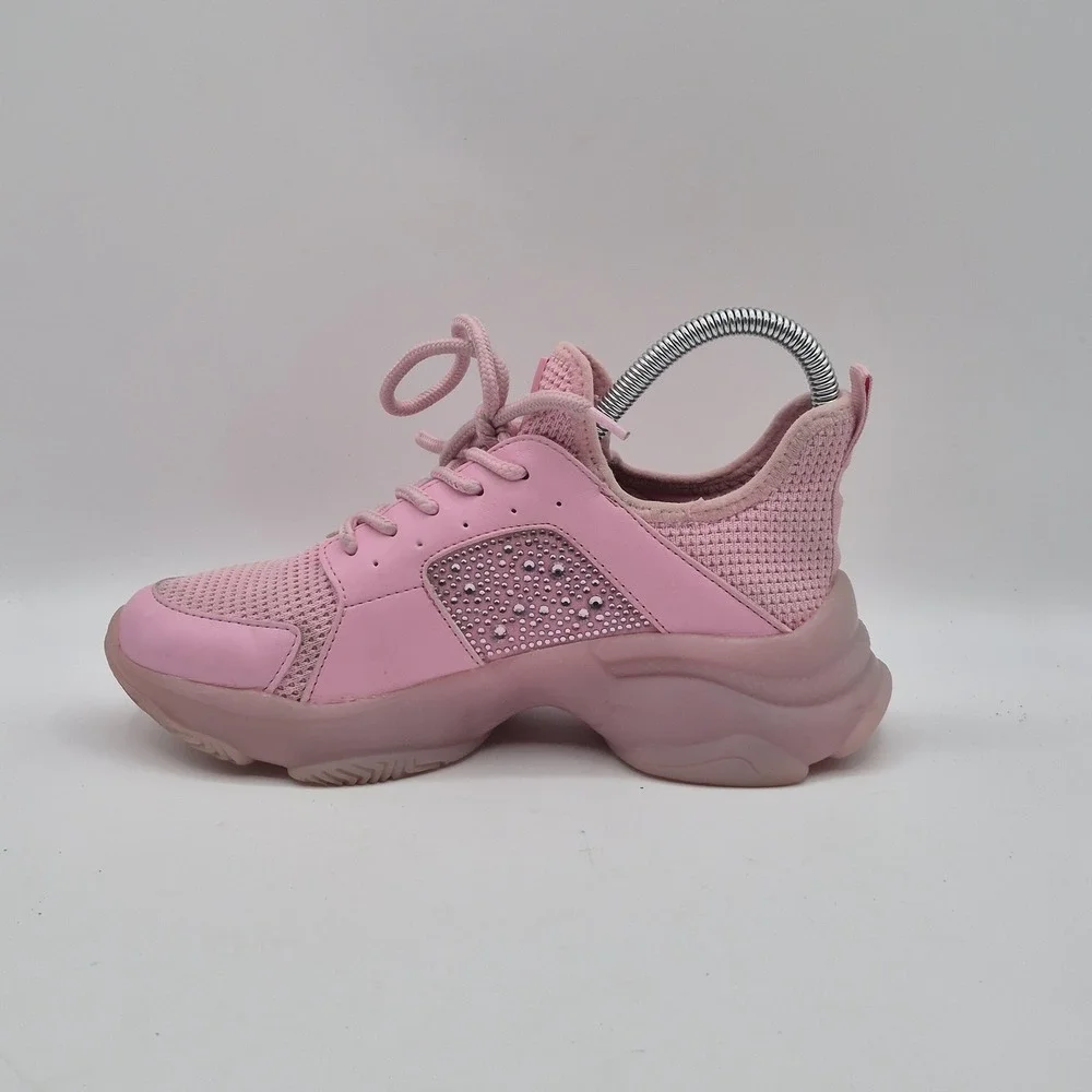 Steve Madden Vance Shoes Womens Size 6.5 Pink Mesh Rhinestone Sneakers‎ VNCE01S1